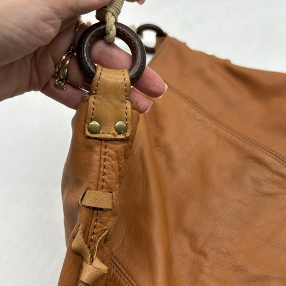 Banana Republic Carmel Color Boho Chic Tote Bag Braided Handle BRN5250C - Picture 3 of 13